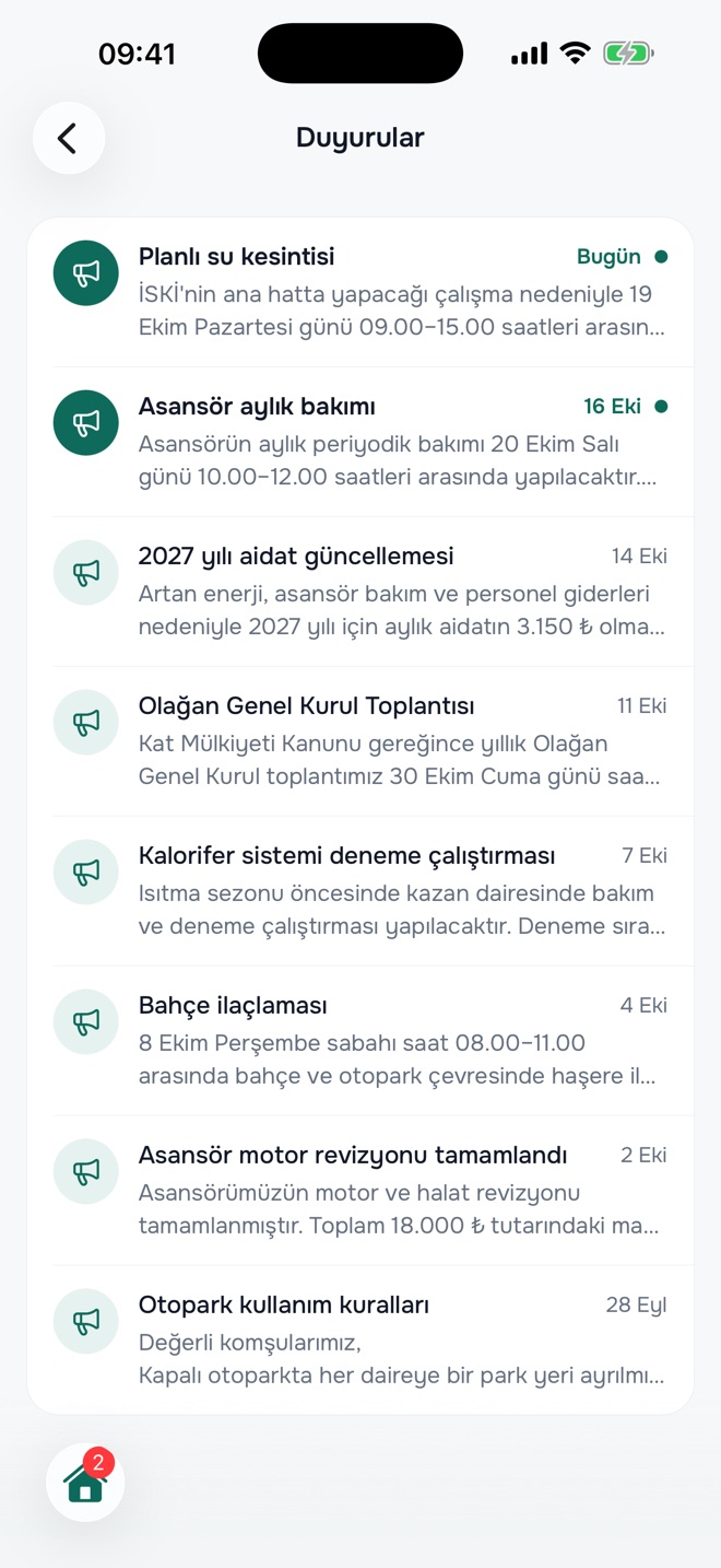 Binago mobile app: announcements